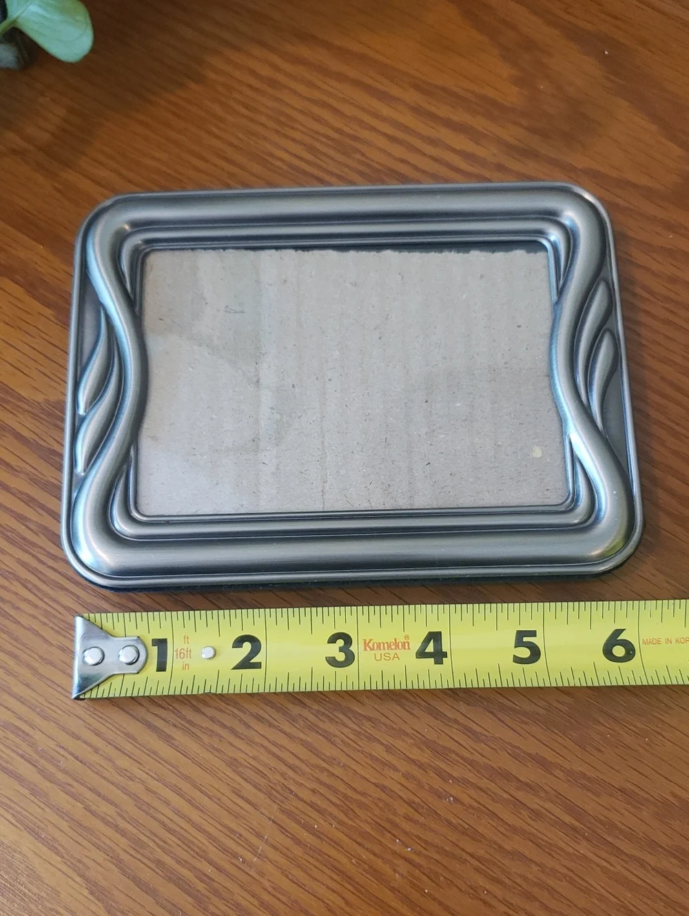 Vtg Ornate Metallic Picture Frame in Silver - Holds 3.5x5 Photo